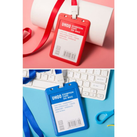 Identyfikator etui na kartę ze smyczą NIEBIESKI Identyfikator etui na kartę ze smyczą NIEBIESKI