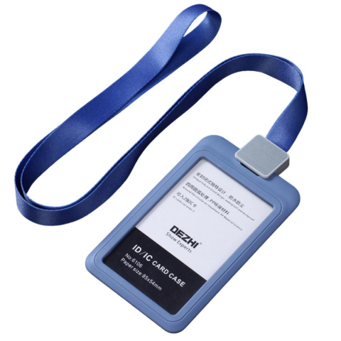 Identyfikator etui na kartę ze smyczą NIEBIESKI Identyfikator etui na kartę ze smyczą NIEBIESKI