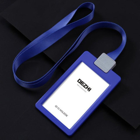 Identyfikator etui na kartę ze smyczą NIEBIESKI Identyfikator etui na kartę ze smyczą NIEBIESKI