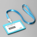 Identyfikator etui na kartę ze smyczą TURKUSOWY