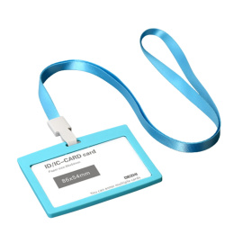 Identyfikator etui na kartę ze smyczą TURKUSOWY