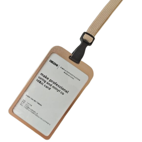 Identyfikator etui na kartę ze smyczą ZŁOTY