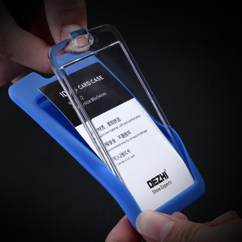 Identyfikator etui na kartę ze smyczą wysuwaną CZARNY Identyfikator etui na kartę ze smyczą wysuwaną CZARNY